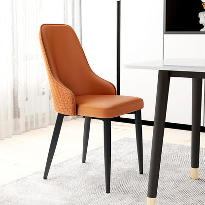 Modern Minimalist Synthetic Leather Sponge Iron Dining Chair Backrest For Dining Room