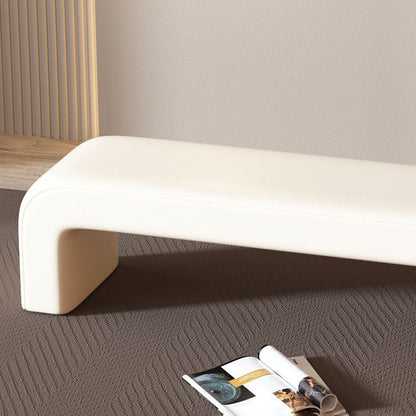 Modern Minimalist Rectangular Nappa Leather Solid Wood Multi-layer Board Sponge Low Stool For Dining Room