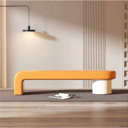 Modern Minimalist Rectangular Nappa Leather Solid Wood Multi-layer Board Sponge Low Stool For Dining Room
