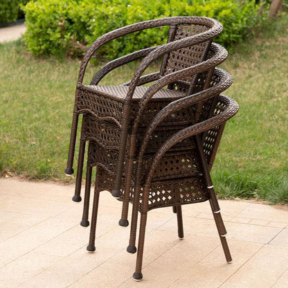 Modern Minimalist Curved Polyethylene Rattan-Look Outdoor Chair Backrest Armrest For Outdoor