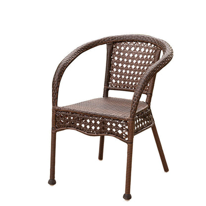 Modern Minimalist Curved Polyethylene Rattan-Look Outdoor Chair Backrest Armrest For Outdoor