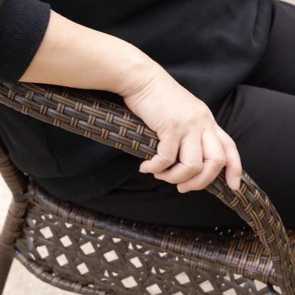 Modern Minimalist Curved Polyethylene Rattan-Look Outdoor Chair Backrest Armrest For Outdoor