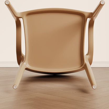 Modern Minimalist Square Seat Plastic Dining Chair Backrest Armrest For Dining Room