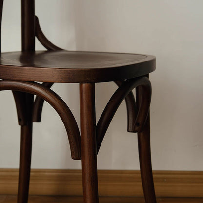 Traditional Vintage Curved Solid Wood Fabric Sponge Dining Chair Backrest For Dining Room