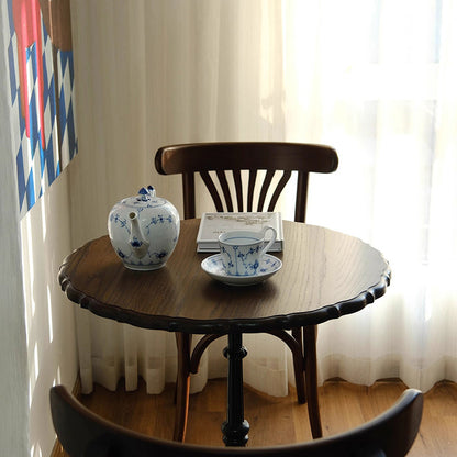 Traditional Vintage Curved Solid Wood Fabric Sponge Dining Chair Backrest For Dining Room