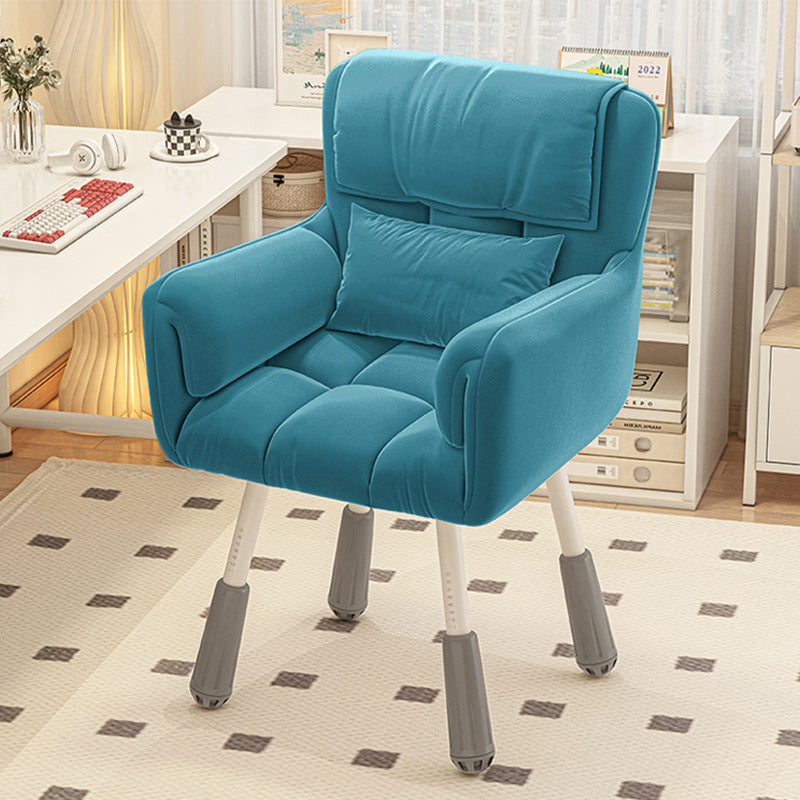 Modern Minimalist Rectangular Cushion Velvet Fabric Synthetic Fabric Metal Sponge Desk Chair Backrest Armrest For Home Office