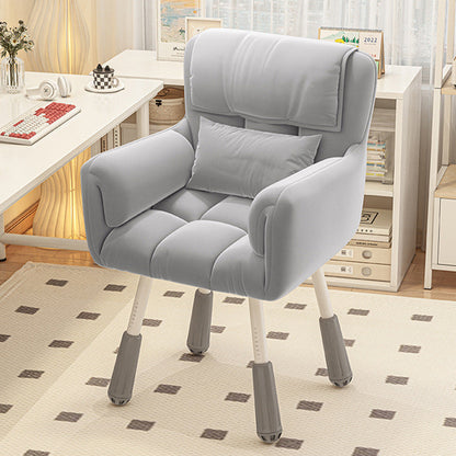 Modern Minimalist Rectangular Cushion Velvet Fabric Synthetic Fabric Metal Sponge Desk Chair Backrest Armrest For Home Office