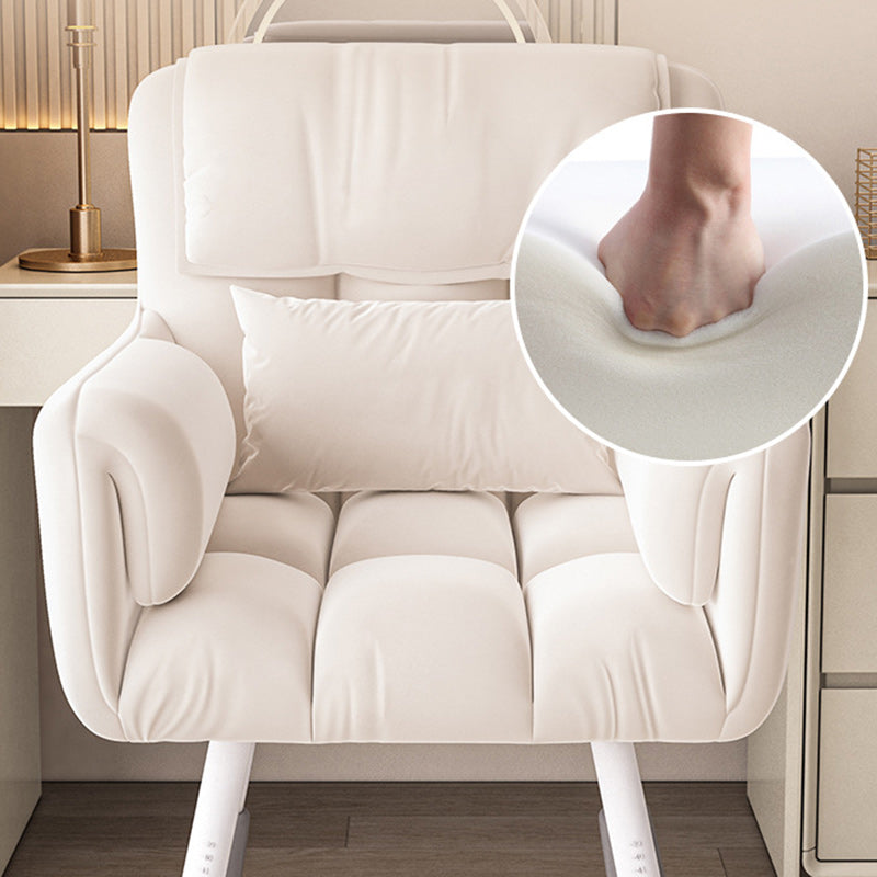 Modern Minimalist Rectangular Cushion Velvet Fabric Synthetic Fabric Metal Sponge Desk Chair Backrest Armrest For Home Office