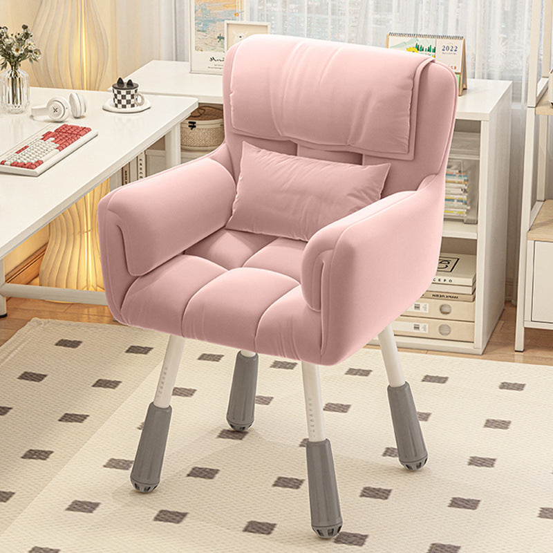 Modern Minimalist Rectangular Cushion Velvet Fabric Synthetic Fabric Metal Sponge Desk Chair Backrest Armrest For Home Office