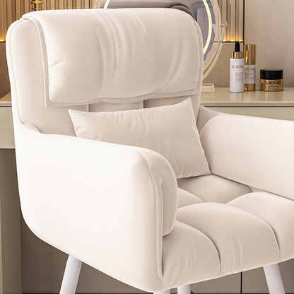 Modern Minimalist Rectangular Cushion Velvet Fabric Synthetic Fabric Metal Sponge Desk Chair Backrest Armrest For Home Office