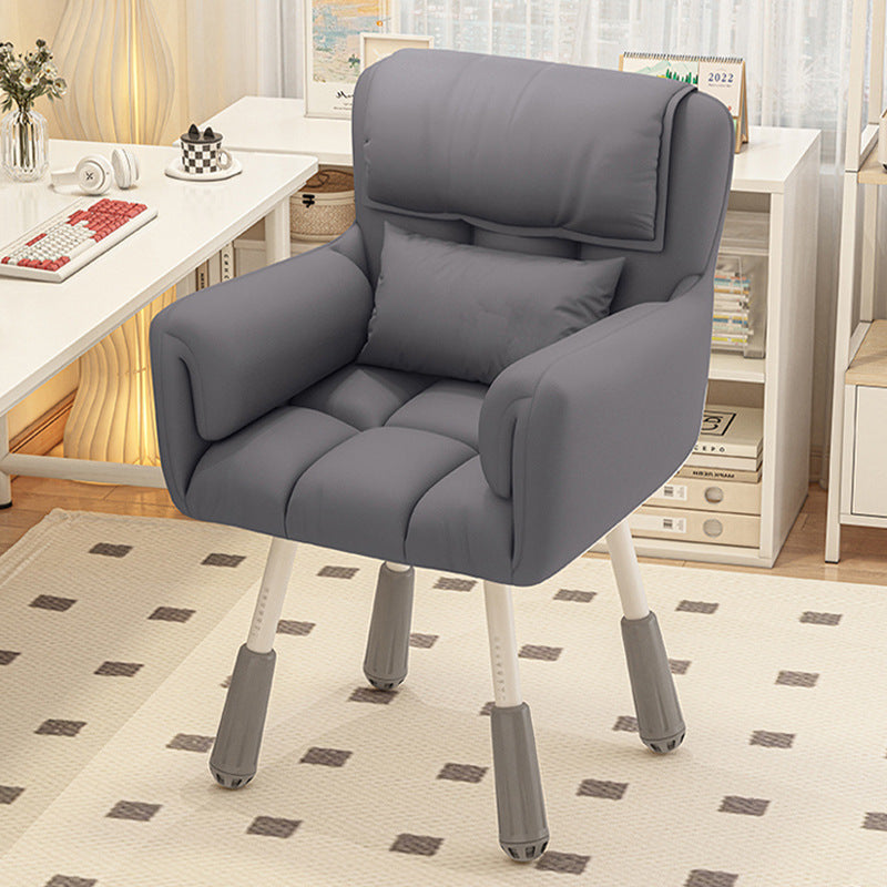 Modern Minimalist Rectangular Cushion Velvet Fabric Synthetic Fabric Metal Sponge Desk Chair Backrest Armrest For Home Office