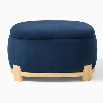 Modern Minimalist Rectangular Velvet Fabric Solid Wood Sponge Low Stool For Living Room