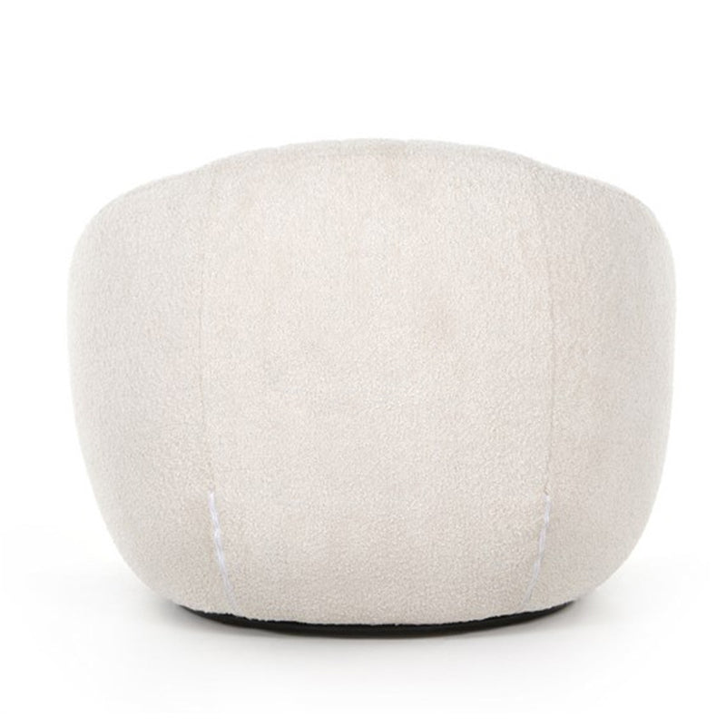 Modern Minimalist Curved Sherpa Fabric Solid Wood Sponge Accent Chair Backrest Armrest For Living Room