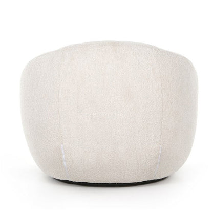 Modern Minimalist Curved Sherpa Fabric Solid Wood Sponge Accent Chair Backrest Armrest For Living Room