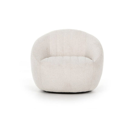 Modern Minimalist Curved Sherpa Fabric Solid Wood Sponge Accent Chair Backrest Armrest For Living Room