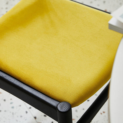 Traditional Vintage Square Cushion Solid Wood Velvet Sponge Dining Chair Backrest For Dining Room
