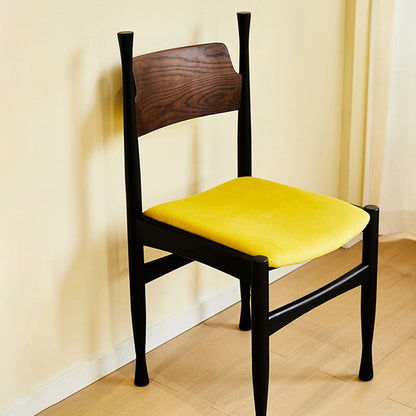 Traditional Vintage Square Cushion Solid Wood Velvet Sponge Dining Chair Backrest For Dining Room