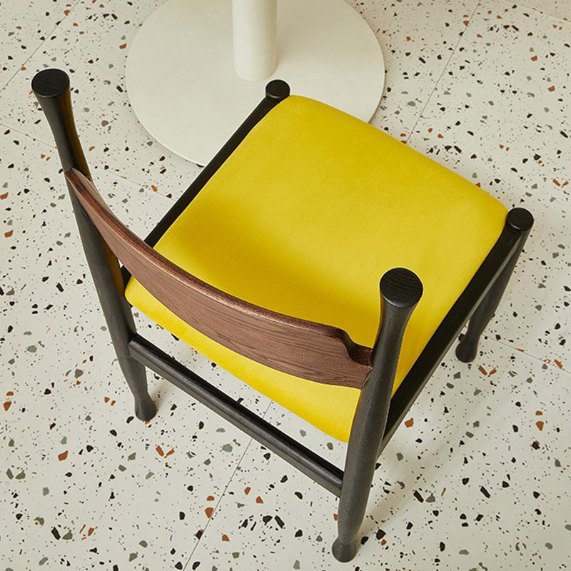 Traditional Vintage Square Cushion Solid Wood Velvet Sponge Dining Chair Backrest For Dining Room