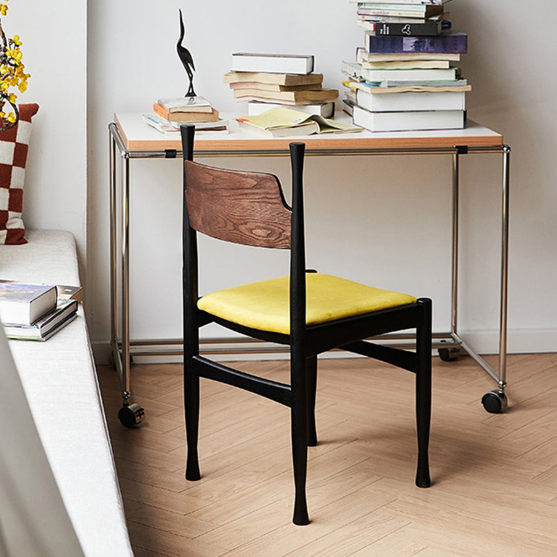 Traditional Vintage Square Cushion Solid Wood Velvet Sponge Dining Chair Backrest For Dining Room