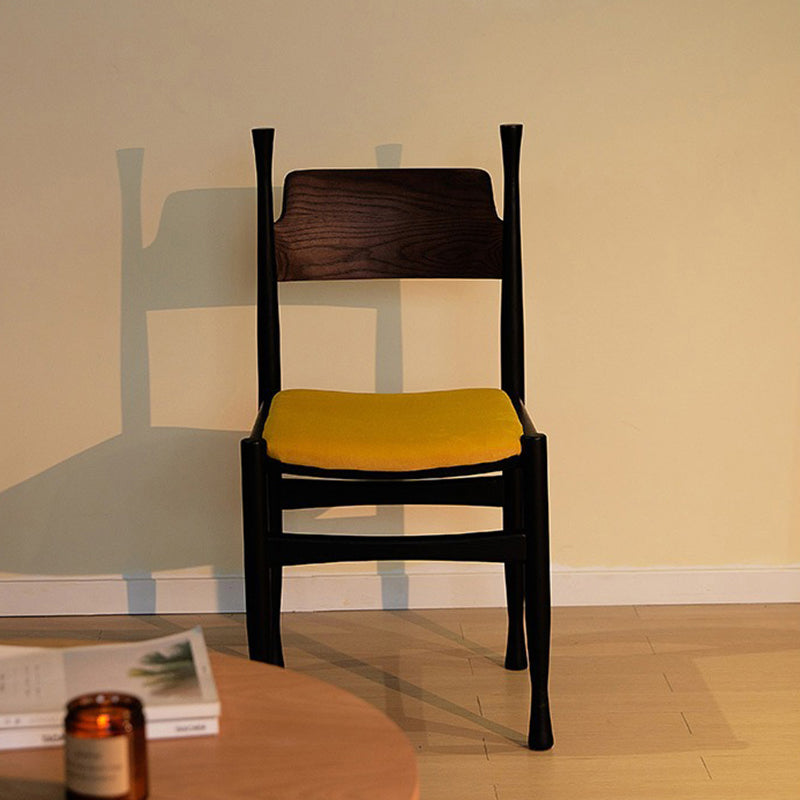 Traditional Vintage Square Cushion Solid Wood Velvet Sponge Dining Chair Backrest For Dining Room