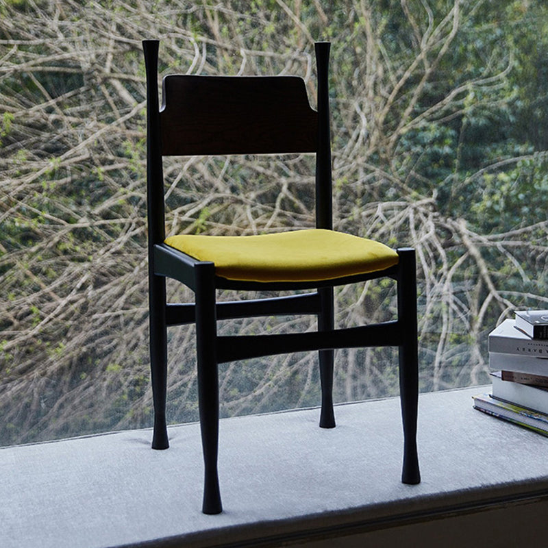 Traditional Vintage Square Cushion Solid Wood Velvet Sponge Dining Chair Backrest For Dining Room
