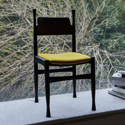 Traditional Vintage Square Cushion Solid Wood Velvet Sponge Dining Chair Backrest For Dining Room