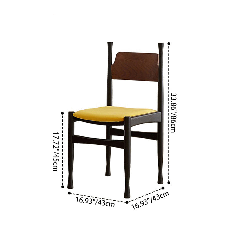 Traditional Vintage Square Cushion Solid Wood Velvet Sponge Dining Chair Backrest For Dining Room