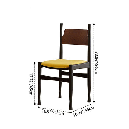 Traditional Vintage Square Cushion Solid Wood Velvet Sponge Dining Chair Backrest For Dining Room