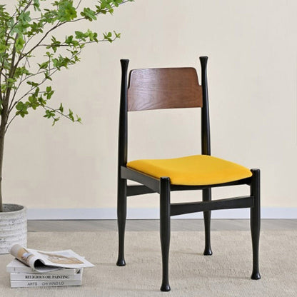 Traditional Vintage Square Cushion Solid Wood Velvet Sponge Dining Chair Backrest For Dining Room