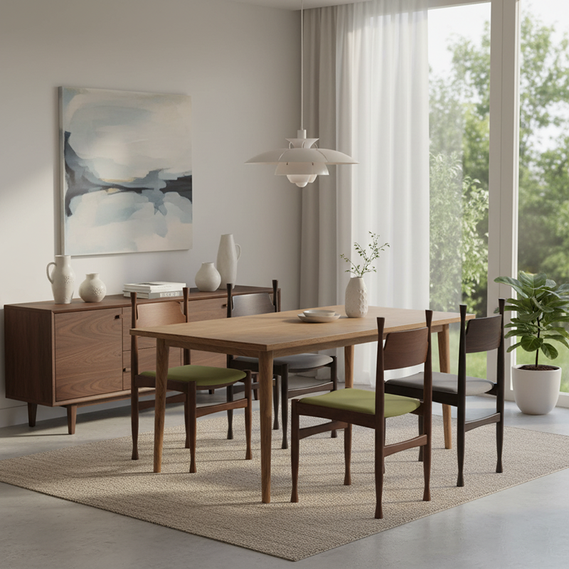 Traditional Vintage Square Cushion Solid Wood Velvet Sponge Dining Chair Backrest For Dining Room