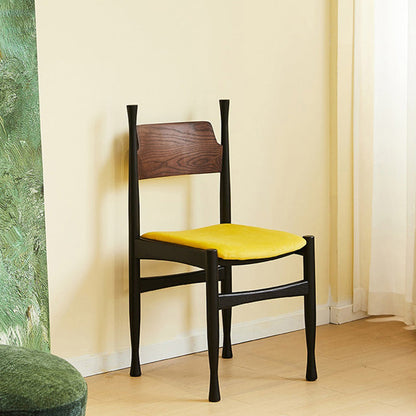 Traditional Vintage Square Cushion Solid Wood Velvet Sponge Dining Chair Backrest For Dining Room