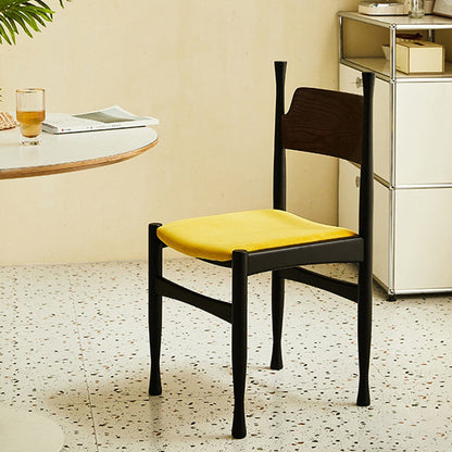 Traditional Vintage Square Cushion Solid Wood Velvet Sponge Dining Chair Backrest For Dining Room