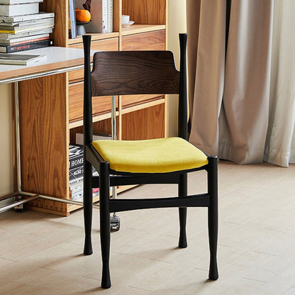 Traditional Vintage Square Cushion Solid Wood Velvet Sponge Dining Chair Backrest For Dining Room