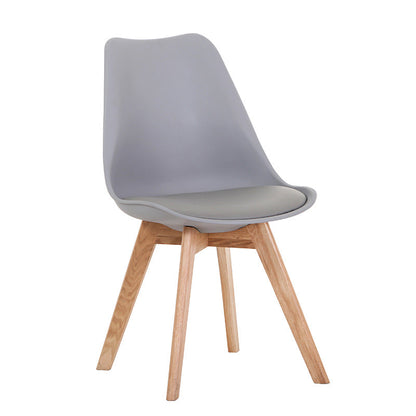 Modern Minimalist Curved Seat Cushion Solid Wood Synthetic Leather Polypropylene Sponge Dining Chair Backrest For Dining Room