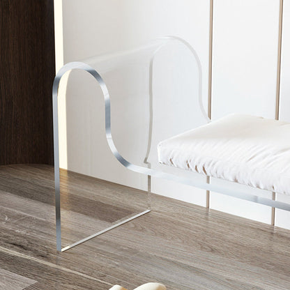 Modern Minimalist Rectangular Acrylic Fabric Sponge Footstool Armrest For Living Room