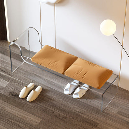 Modern Minimalist Rectangular Acrylic Fabric Sponge Footstool Armrest For Living Room