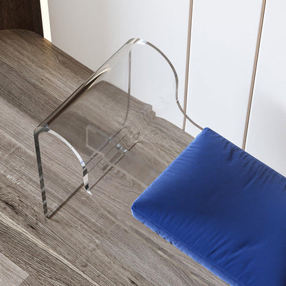 Modern Minimalist Rectangular Acrylic Fabric Sponge Footstool Armrest For Living Room
