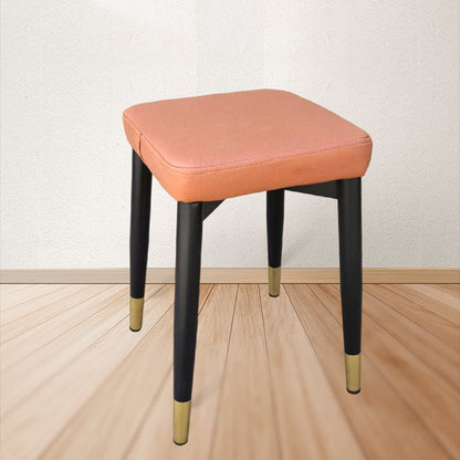 Modern Minimalist Square Carbon Steel Synthetic Fabric Nappa Leather Sponge Dining Chair For Dining Room