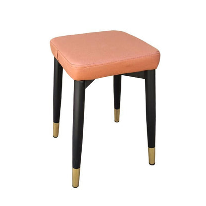 Modern Minimalist Square Carbon Steel Synthetic Fabric Nappa Leather Sponge Dining Chair For Dining Room