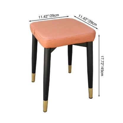 Modern Minimalist Square Carbon Steel Synthetic Fabric Nappa Leather Sponge Dining Chair For Dining Room