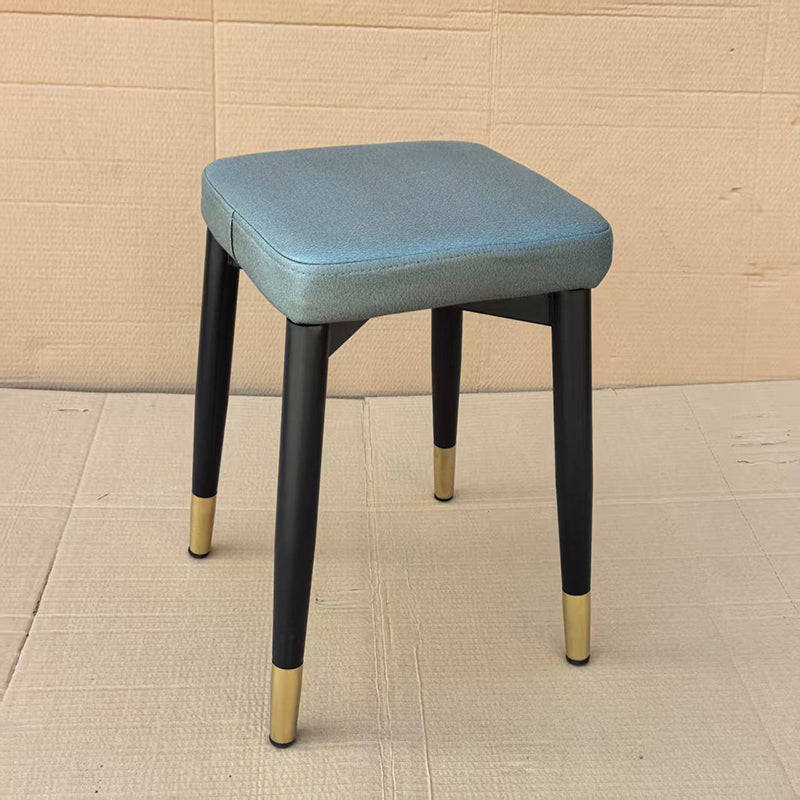 Modern Minimalist Square Carbon Steel Synthetic Fabric Nappa Leather Sponge Dining Chair For Dining Room