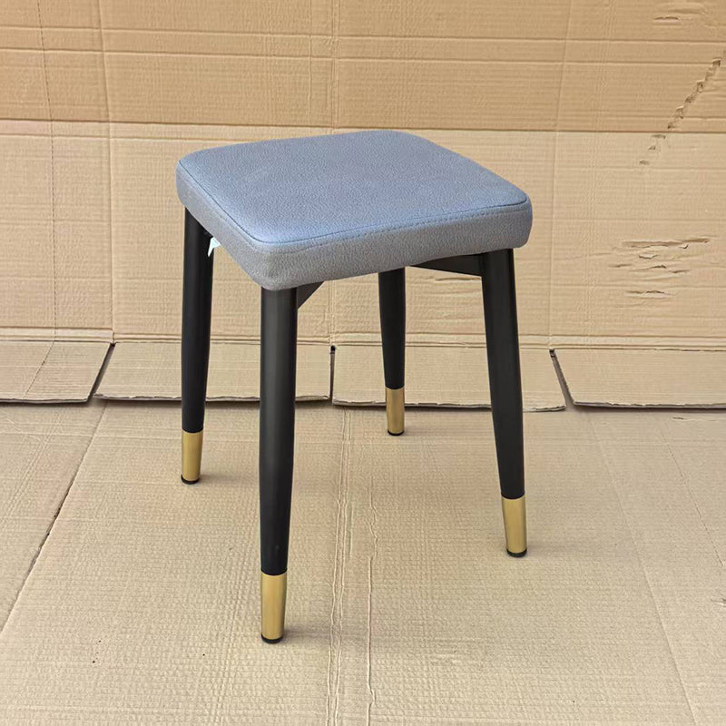 Modern Minimalist Square Carbon Steel Synthetic Fabric Nappa Leather Sponge Dining Chair For Dining Room
