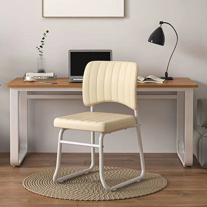 Modern Minimalist Square Seat Cushion Steel Synthetic Leather Sponge Latex Desk Chair Backrest For Home Office