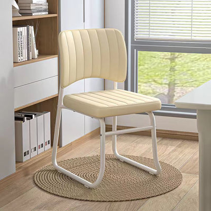 Modern Minimalist Square Seat Cushion Steel Synthetic Leather Sponge Latex Desk Chair Backrest For Home Office