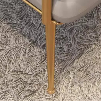 Modern Minimalist Rectangular Synthetic Leather Carbon Steel Sponge Vanity Stool Backrest Armrest For Bedroom