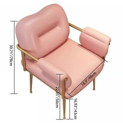 Modern Minimalist Rectangular Synthetic Leather Carbon Steel Sponge Vanity Stool Backrest Armrest For Bedroom