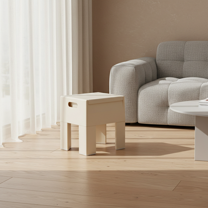 Modern Minimalist Rectangular Acrylonitrile Butadiene Styrene Footstool Removable For Living Room