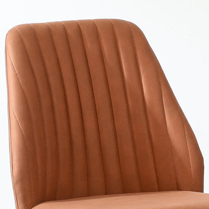 Modern Minimalist Rectangular Metal Synthetic Fabric Sponge Dining Chair Backrest For Dining Room