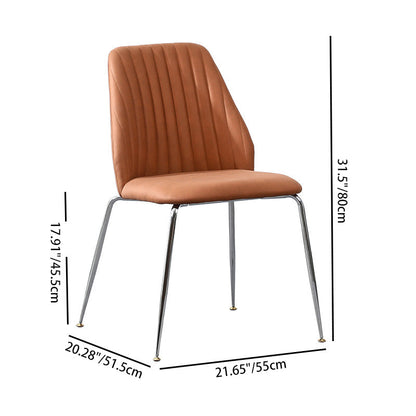 Modern Minimalist Rectangular Metal Synthetic Fabric Sponge Dining Chair Backrest For Dining Room