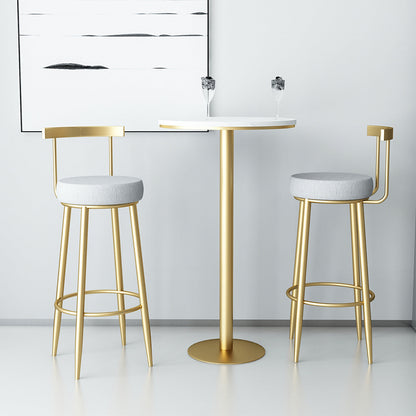 Modern Minimalist Round Seat Cushion Carbon Steel Velvet Sponge Bar Stool Backrest For Dining Room